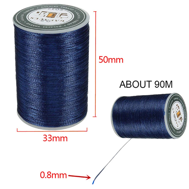 Galaces flat waxed thread for Leather Work - 90M x 0.8MM