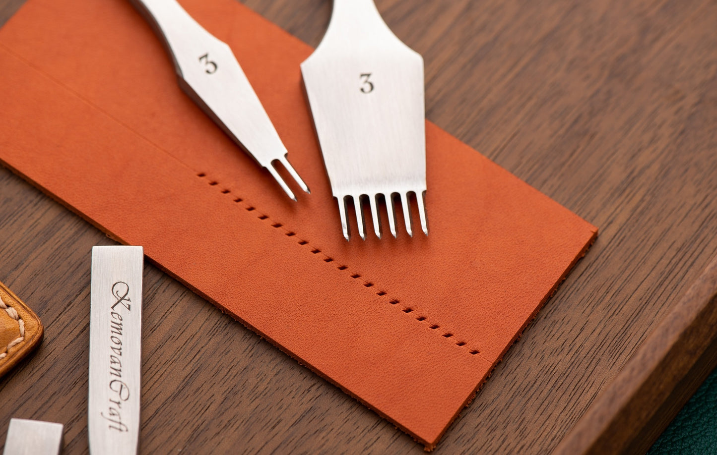 Diamond Pricking Iron Set For Leathercraft - 1+2+4+6 Prongs - 3mm, 4mm and 5mm