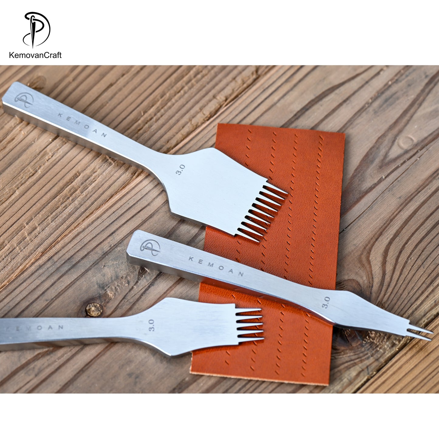 KemovanCraft French Style Flat Pricking Iron Set - 2.7mm, 3mm, 3.38mm, 3.85mm