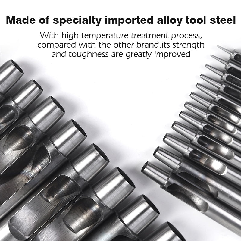 Round Hole Punch - Alloy Tool Steel - 20 Different Sizes